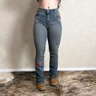 Calça Jeans Feminina Country Flare Bordada Rodeio Texas