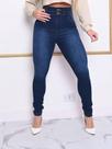 Calça jeans feminina de 2 cos destroyer pistolada cos alto levanta bumbum laycra