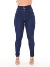 Calça jeans feminina elástico premium de cos largo com 3 botão amaciada levanta bumbum