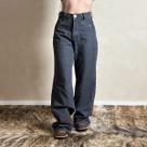 Calça Jeans Feminina Escura Cargo Moon Cintura Alta Larga