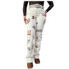 Calça Jeans Feminina Flare Básica Bordada Bolso - Trotão Ref:41477 Tamanho:42Cor:Bege