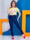 Calça Jeans Feminina Infantil Azul Escuro Confortável com Elastano do 08 ao 16 Calça Jeans Feminina Infantil Azul Escuro Confortável com Elastano do 08 ao 16