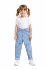 Calça Jeans Feminina Juvenil Infantil Criança Linha Premium Confortável Detalhes Borboleta Calça Jeans Feminina Juvenil Infantil Criança Linha Premium Confortável Detalhes Borboleta