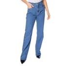 Calça Jeans Feminina Max Denim Reta Barra Desfiada Azul Calça Jeans Feminina Max Denim Reta Barra Desfiada Azul