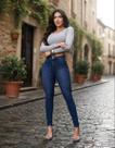 Calça Jeans Feminina Miller Skinny Original Cintura Alta Cós Alto Modeladora Efeito Empina Bumbum Premium