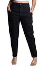 Calça Jeans Feminina Mom Cintura Alta Sawary Premium Preta Reta