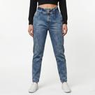Calça Jeans Feminina Mom Fit Estonada Cintura Alta