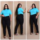 Calça Jeans Feminina Plus Size Cintura Alta Elastano Calça Jeans Feminina Plus Size Cintura Alta Elastano