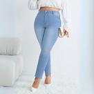 Calça Jeans Feminina Plus Size Skinny com Lycra