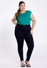 Calça jeans feminina plus (veste 3 tamanhos) fit for me lunender 20382
