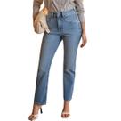 Calça Jeans Feminina Reta Cropped Cintura Alta Lunender