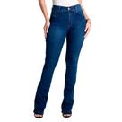 Calça Jeans Feminina Sawary Boot Cut Azul Escuro
