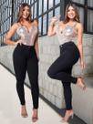 Calça Jeans Feminina Sawary Clássica e Sofisticada, Cintura Alta, Modelagem Perfeita e Preto Intenso