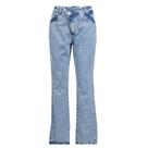 Calça Jeans Feminina Sawary Reta Cintura Alta Azul Claro