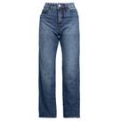 Calça Jeans Feminina Sawary Reta Cintura Alta Azul