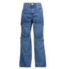 Calça Jeans Feminina Sawary Wide Leg Cargo Duplo Azul Calça Jeans Feminina Sawary Wide Leg Cargo Duplo Azul