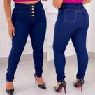 Calça jeans feminina skin cor azul escuro tam 40 ao 48