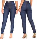 Calça Jeans Feminina Skinny Cintura Alta Confortável Lycra