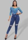 Calça Jeans Feminina Skinny Destroyed Sawary - 267825