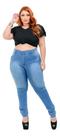 Calça Jeans Feminina Skinny Plus Size Cintura Alta Modelo Levanta Bumbum Tecido Premium Confortável Tam 46 ao 54
