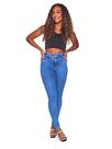 Calça jeans feminina sky fuan com cinto de fivela