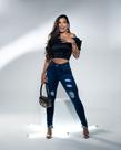 Calça Jeans Feminina Slim com cinta modeladora e Lycra Calça Jeans Feminina Slim com cinta modeladora e Lycra