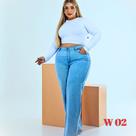 Calça Jeans Feminina Wide Leg Cintura Alta Plus Size Calça Jeans Feminina Wide Leg Cintura Alta Plus Size