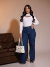 Calça Jeans Feminina Wide Leg Maryland Cintura Modelagem Solta Moderna