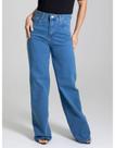 Calça Jeans Feminina Wide Leg Sawary Cintura Alta Original Premium