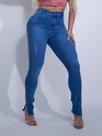 Calça jeans femininan sky fuan puida com recorte lateral Calça jeans femininan sky fuan puida com recorte lateral