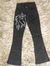 Calça jeans flare country montaria preta