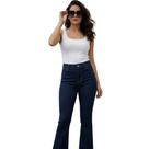 Calça Jeans Flare Feminina Casual Com Elastano