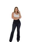 Calça Jeans Flare Feminina Preta Bolso Faca Shyros com Elastano Calça Jeans Flare Feminina Preta Bolso Faca Shyros com Elastano