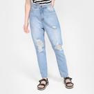 Calça Jeans Hering Mom Destroyed Feminina