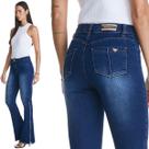 Calça Jeans HNO Flare Com Barra Desfiada Azul