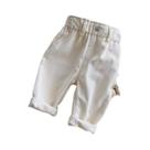 Calça Jeans Infantil De Cintura Alta Casual Para Meninos E Meninas 9M-4 Anos Outono Primavera Sólida
