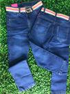 Calça Jeans Infantil Femeninno Cinto Colorido