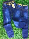 Calça Jeans Infantil Femenino Com Lycra Cinto Love
