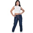 Calça Jeans Jogger Juvenil Menina Escura Estilosa Tamanhos 10 a 16 Confortável