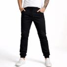 Calça Jeans Jogger Masculina Slim Sarja Com Punho Elástico Casual Trabalho Moda Slim Fit Básica Lisa Cintira Alta Confortável -