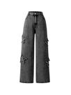Calça jeans lavada com estampa de laço para menina WDIRARA 12Y