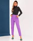 Calça jeans lilas botões