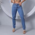 Calça Jeans Marmorizada Premium Com Estilo Mom Feminina de Brilho Strass