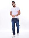 Calça jeans masculina amaciado pistolada linha ocre
