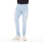Calça jeans masculina clara pistolada destroyed