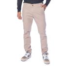 Calça Jeans Masculina HMO Sarja Ajustada Cintura Média Bege