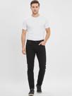 Calça Jeans Masculina Preta Skinny Slim Ajustada Confortável Casual Trabalho e Dia a Dia