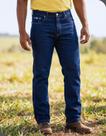 Calça Jeans Masculina Reta Cowboy Country Texana Pura Raça Azul Stone Com Elastano Tamanhos Variados Tamanho: 42