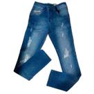 Calça Jeans Masculina Skinny Rasgada Cofin Rock
