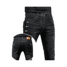 Calça Jeans Masculina Slim Fit Preta, Estilo Coreano, Com Vários Botões, Skinny, Streetwear